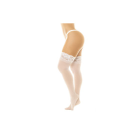 Bas en nylon sexy blanc autofixant  
